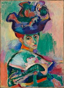 Henri Matisse- Woman with a Hat (1905) Fauvism is the style of les Fauves (French for "the wild beasts"), a loose group of early twentieth-century Modern artists whose works emphasized painterly qualities and strong color over the representational or realistic values retained by Impressionism.