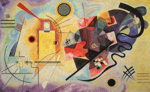 "Yellow-Red-Blue" 1925 year Oil on canvas 127х200 sm  Paris, Musee National Art Moderne, Centre Georges Pompidou From- wassilykandinsky.net
