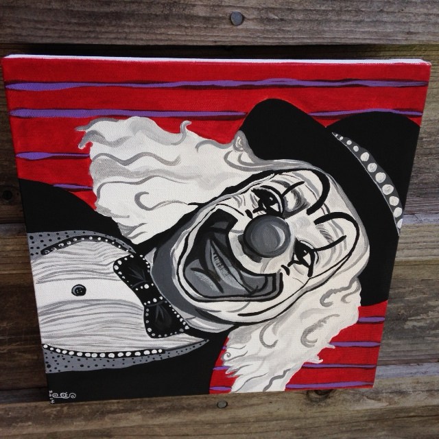 (Side-View) Le Clown Heureux- Tribute to Camille Bombois Linda Cleary 2014 Acrylic on Canvas