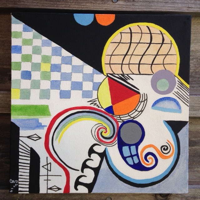 Através do Portal (Through the Portal)- Tribute to Nadir Afonso Linda Cleary 2014 Acrylic on Canvas