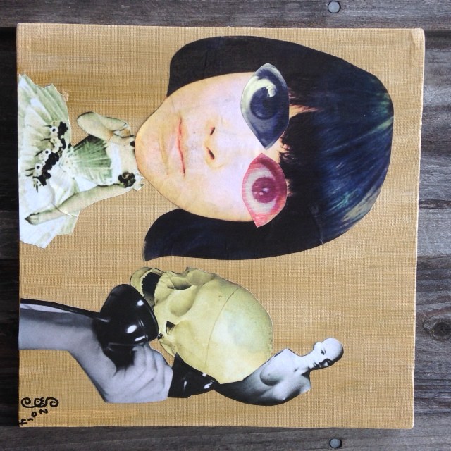 It's for you- Tribute to Hannah Hoch Linda Cleary 2014 Acrylic/Paper/glue on canvas