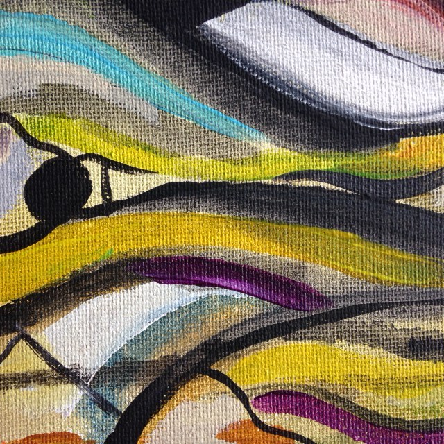 Close-Up 1 The Man You See is in your Mind- Tribute to Arshile Gorky Linda Cleary 2014 Acrylic on canvas