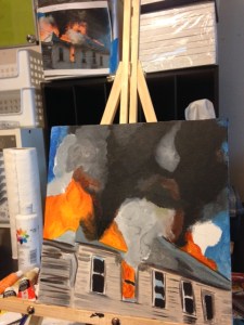 In progress…reference photo in the background.