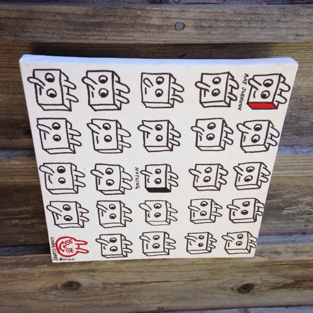 Side-View Not Nothing- Tribute to Ray Johnson Linda Cleary 2014 Pen & Ink / Acrylic on canvas