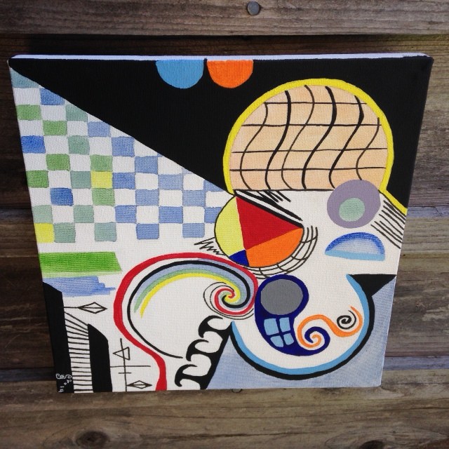 (Side-View) Através do Portal (Through the Portal)- Tribute to Nadir Afonso Linda Cleary 2014 Acrylic on Canvas