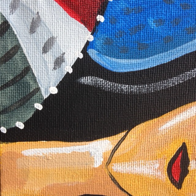 Close Up 2 La Réflexion- Tribute to Jean Crotti Linda Cleary 2014 Acrylic on canvas