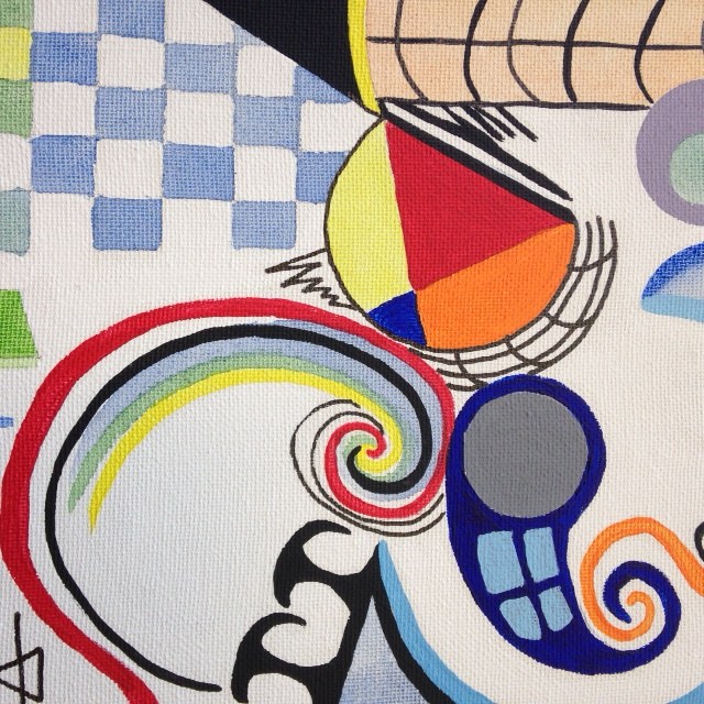 (Close-Up) Através do Portal (Through the Portal)- Tribute to Nadir Afonso Linda Cleary 2014 Acrylic on Canvas