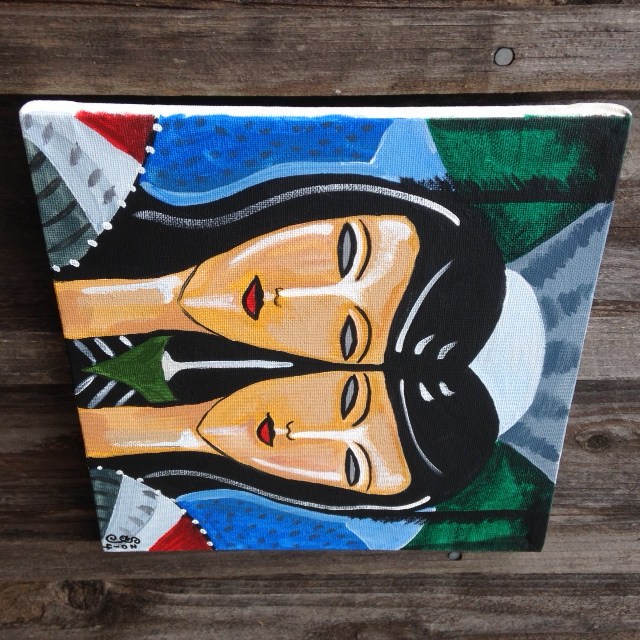 Side-View La Réflexion- Tribute to Jean Crotti Linda Cleary 2014 Acrylic on canvas