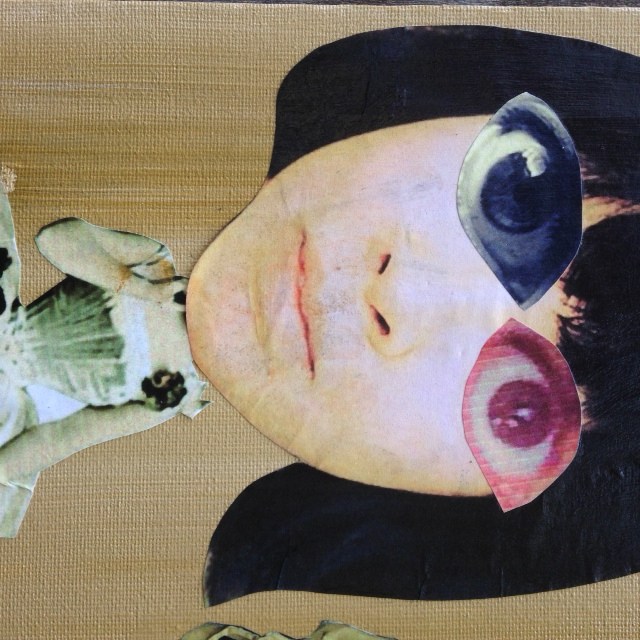 Close-Up 1 It's for you- Tribute to Hannah Hoch Linda Cleary 2014 Acrylic/Paper/glue on canvas