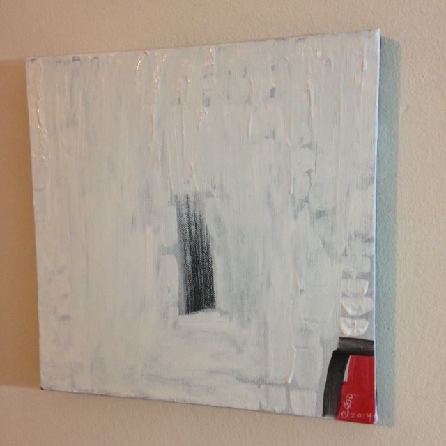 Side-View Untitled White 39- Tribute to Robert Ryman Linda Cleary 2014 Acrylic on Canvas