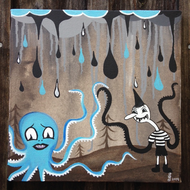 I've Been Asleep my Whole Life- Tribute to Camille Rose Garcia Linda Cleary 2014 Acrylic on Canvas