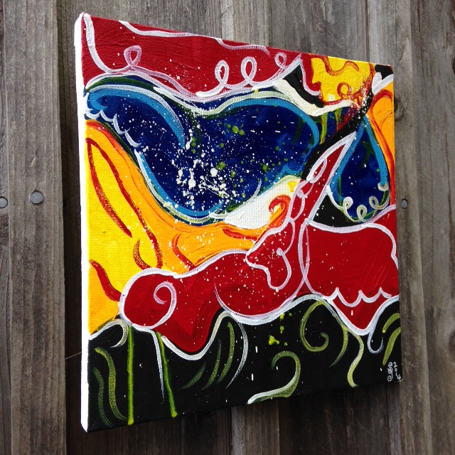 Side-View Grumplestiltskin- Tribute to Norman Bluhm Linda Cleary 2014 Acrylic on Canvas