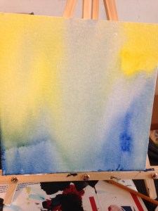 Getting the background done.  So fun!