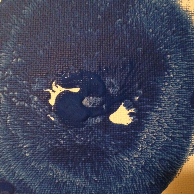 Close-Up 1 Mono-Boob- Tribute to Yves Klein Linda Cleary 2014 Acrylic on Canvas