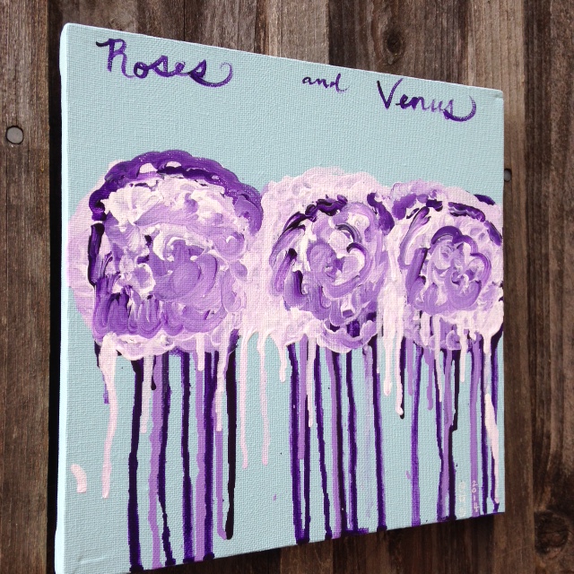 Side-View Roses and Venus- Tribute to Cy Twombly Linda Cleary 2014 Acrylic on Canvas