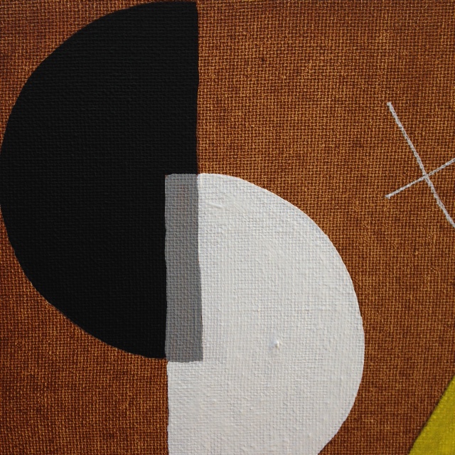 Close-Up 1 Szögek és körök- Tribute to László Moholy-Nagy Linda Cleary 2014 Acrylic on Canvas