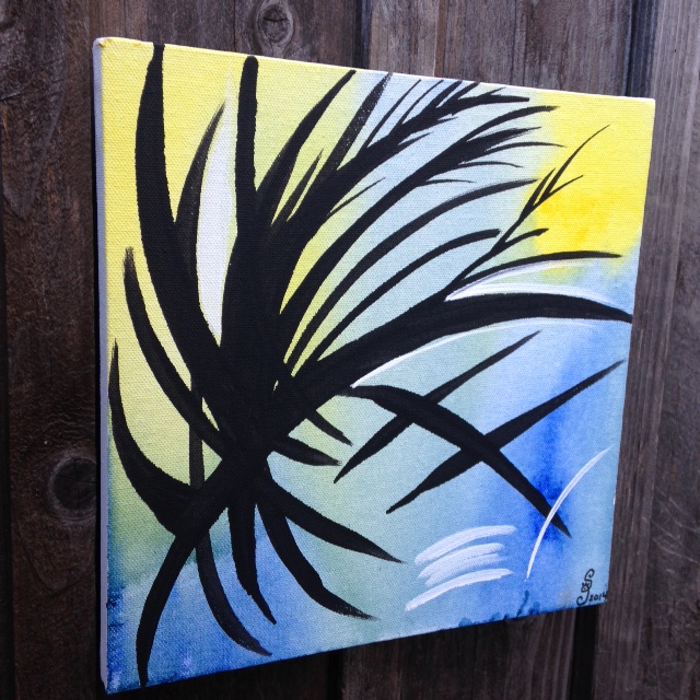 Side View Untitled 52- Tribute to Hans Hartung Linda Cleary 2014 Acrylic on Canvas