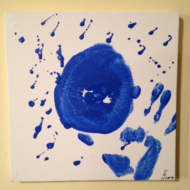 Mono-Boob- Tribute to Yves Klein Linda Cleary 2014 Acrylic on Canvas
