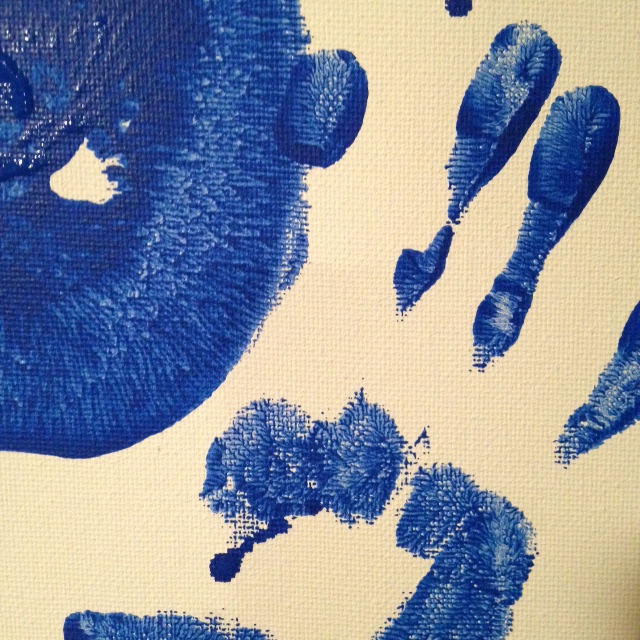 Close-Up 2 Mono-Boob- Tribute to Yves Klein Linda Cleary 2014 Acrylic on Canvas