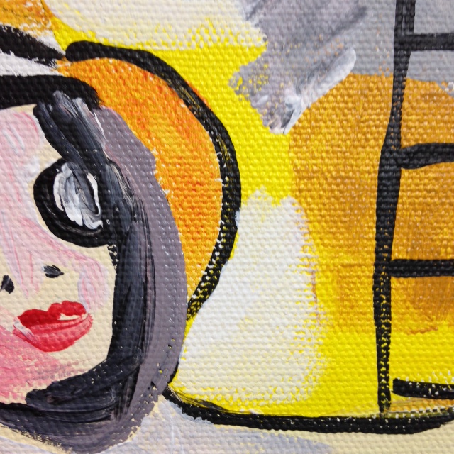 Close-Up 1 Two Women- Tribute to Willem De Kooning Linda Cleary 2014 Acrylic on Canvas