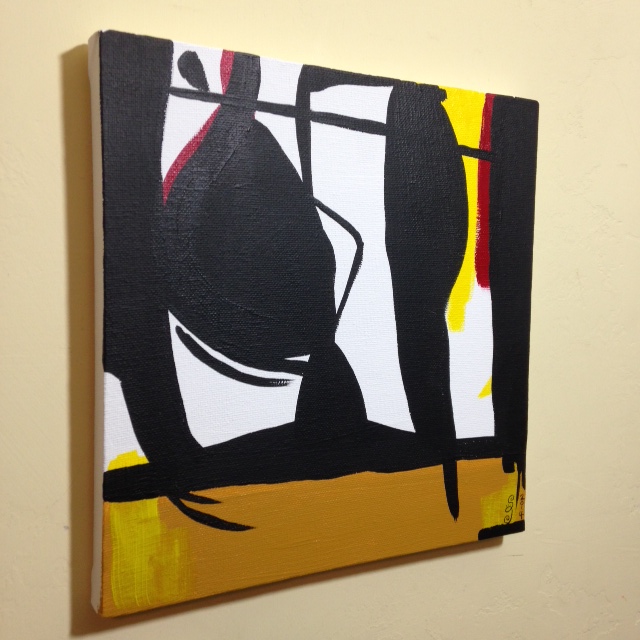 Side-View Recluse- Tribute to Robert Motherwell Linda Cleary 2014 Acrylic on Canvas