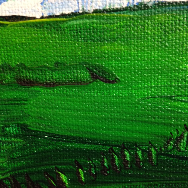 Close-Up 2 Country meets City- Tribute to Nicolas de Staël Linda Cleary 2014 Acrylic on Canvas