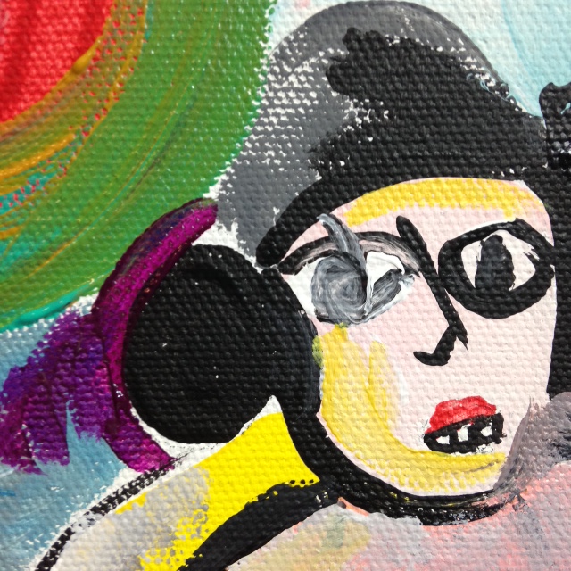 Close-Up 2 Two Women- Tribute to Willem De Kooning Linda Cleary 2014 Acrylic on Canvas