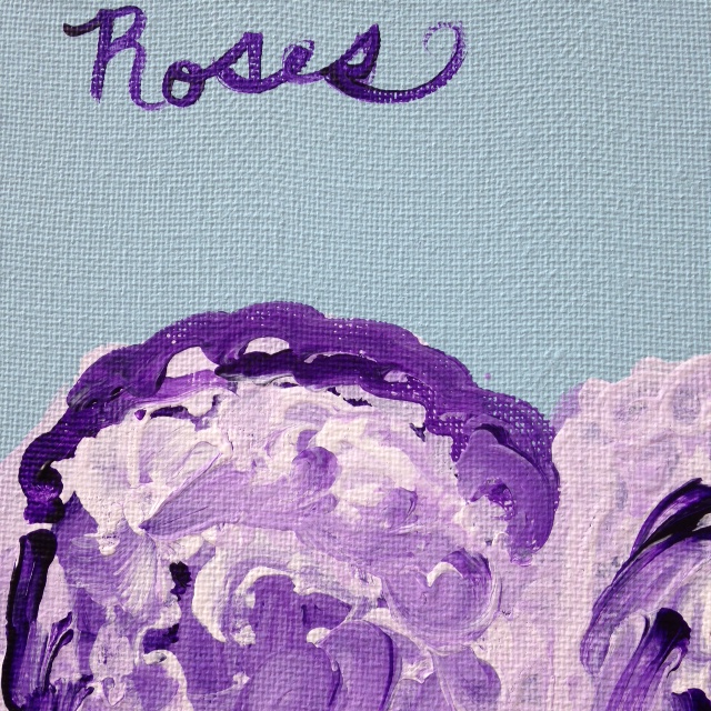 Close-Up 2 Roses and Venus- Tribute to Cy Twombly Linda Cleary 2014 Acrylic on Canvas