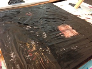 I love how the paper folds and creases as I paint!