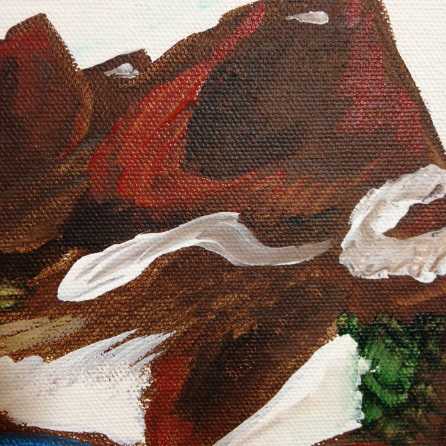Close-Up 1 Mountain Landscape- Tribute to Othon Friesz Linda Cleary 2014 Acrylic on Canvas