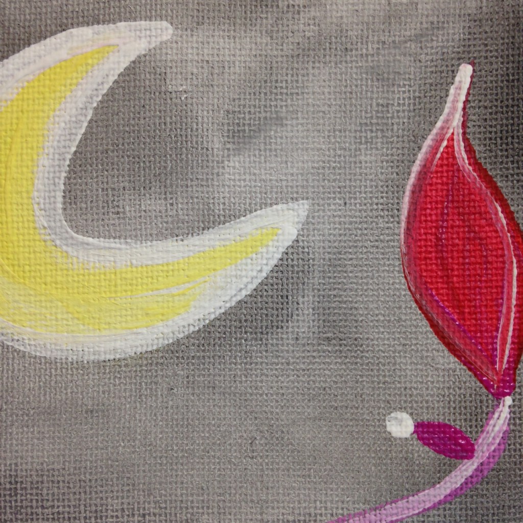 Close-Up 1 Krishna Moon- Tribute to Sekhar Roy Linda Cleary 2014 Acrylic on Canvas