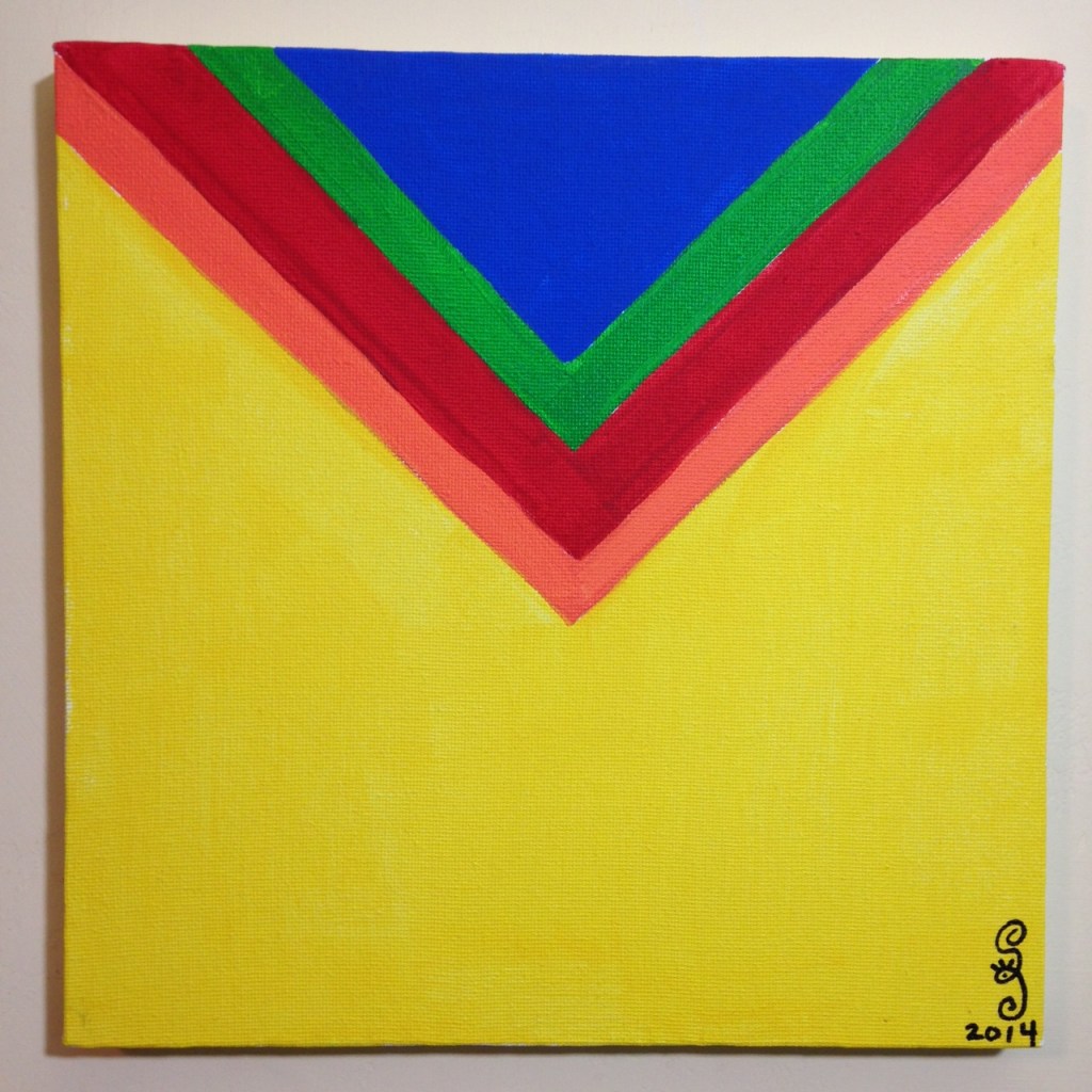 Rainbow Chevron- Tribute to Kenneth Noland Linda Cleary 2014 Acrylic on Canvas