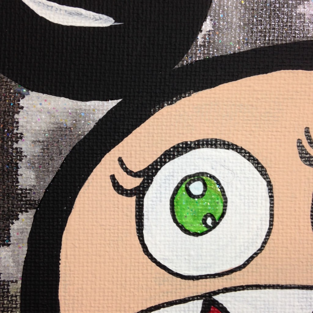 Close-Up 1 Glitter Time- Tribute to Takashi Murakami Linda Cleary 2014 Acrylic on Canvas