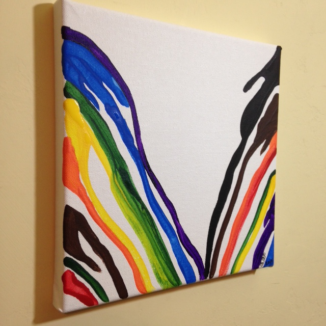 Side-View Gamma Rainbow- Tribute to Morris Louis Linda Cleary 2014 Acrylic on Canvas