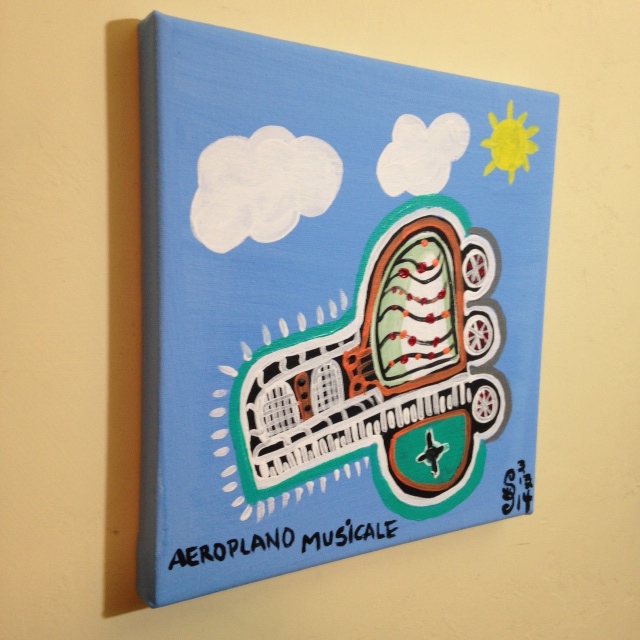 Side-View Aeroplano Musicale- Tribute to Tarcisio Merati Linda Cleary 2014 Acrylic on Canvas