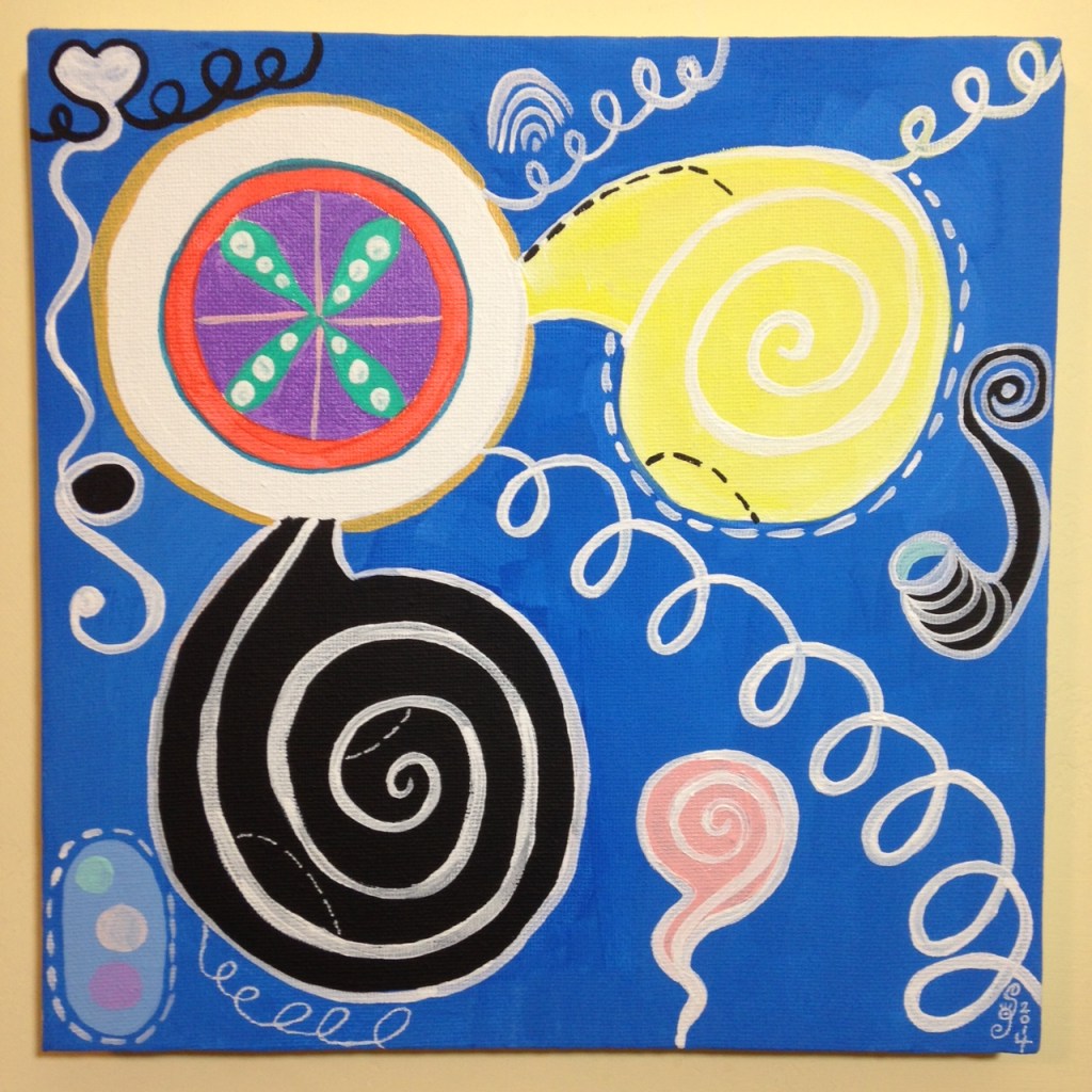 Anxioushood- Tribute to Hilma af Klint Linda Cleary 2014 Acrylic on Canvas