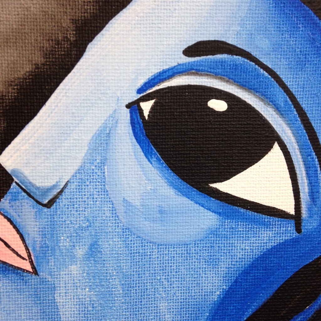 Close-Up 2 Krishna Moon- Tribute to Sekhar Roy Linda Cleary 2014 Acrylic on Canvas