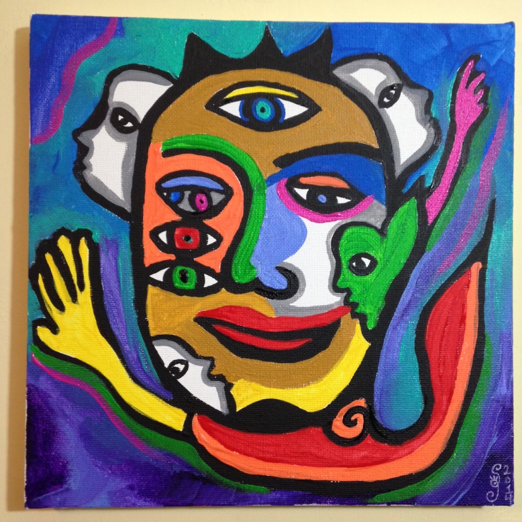 The Eyes See All- Tribute to Raquel Forner Linda Cleary 2014 Acrylic on Canvas