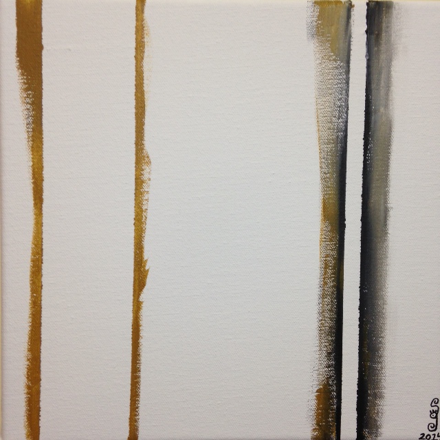 Double Zip- Tribute to Barnett Newman Linda Cleary 2014 Acrylic on Canvas
