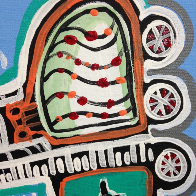 Close-Up 1 Aeroplano Musicale- Tribute to Tarcisio Merati Linda Cleary 2014 Acrylic on Canvas