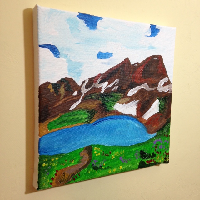 SIde-View Mountain Landscape- Tribute to Othon Friesz Linda Cleary 2014 Acrylic on Canvas