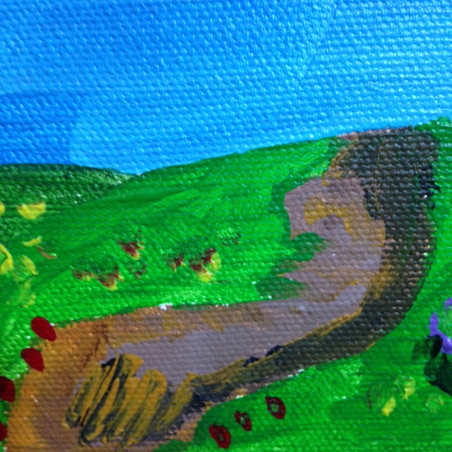 Close-Up 3 Mountain Landscape- Tribute to Othon Friesz Linda Cleary 2014 Acrylic on Canvas