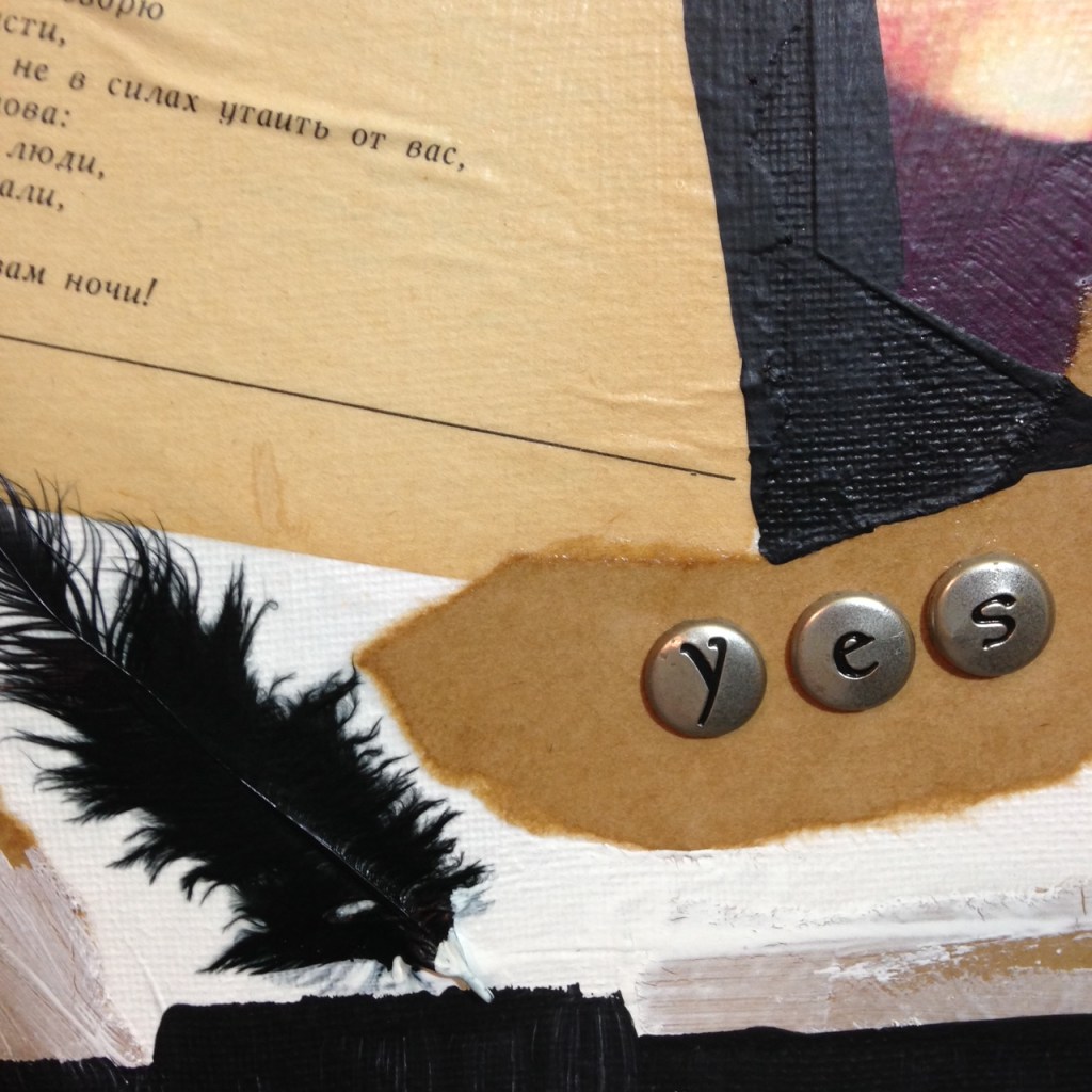 Close-Up 1 Yes Und?- Tribute to Kurt Schwitters Linda Cleary 2014 Mixed Media on Canvas