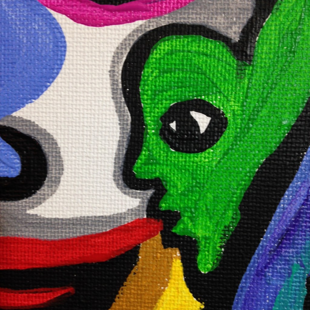 Close-Up 3 The Eyes See All- Tribute to Raquel Forner Linda Cleary 2014 Acrylic on Canvas