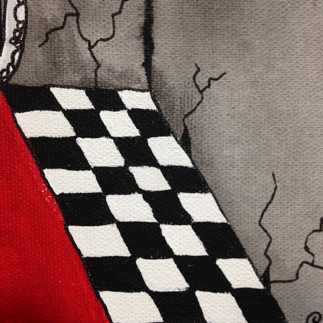 Close-Up 2 Tentacle Girl- Tribute to Tim Burton Linda Cleary 2014 Acrylic on Canvas