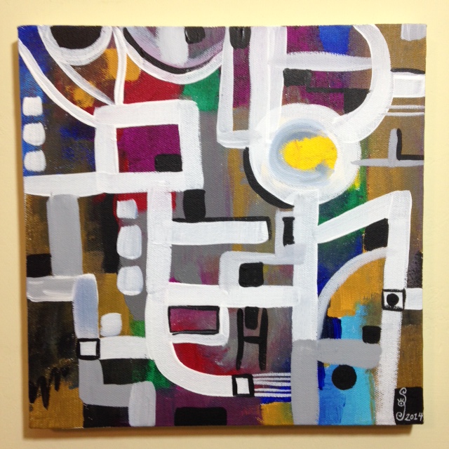 Number 62- Tribute to Bradley Walker Tomlin Linda Cleary 2014 Acrylic on Canvas