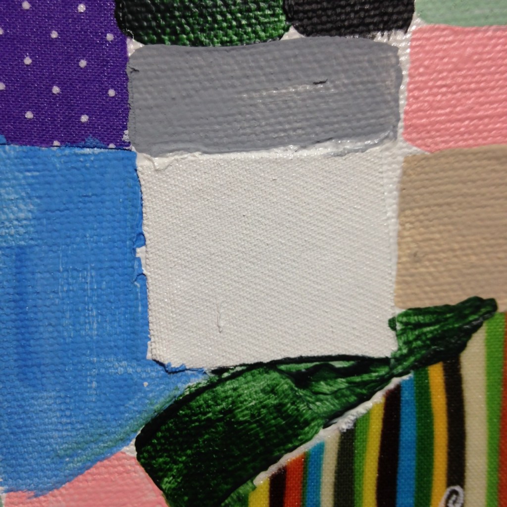 Close-Up 3 Collage 1- Tribute to Anne Ryan Linda Cleary 2014 Fabric, glue and Acrylic on Canvas