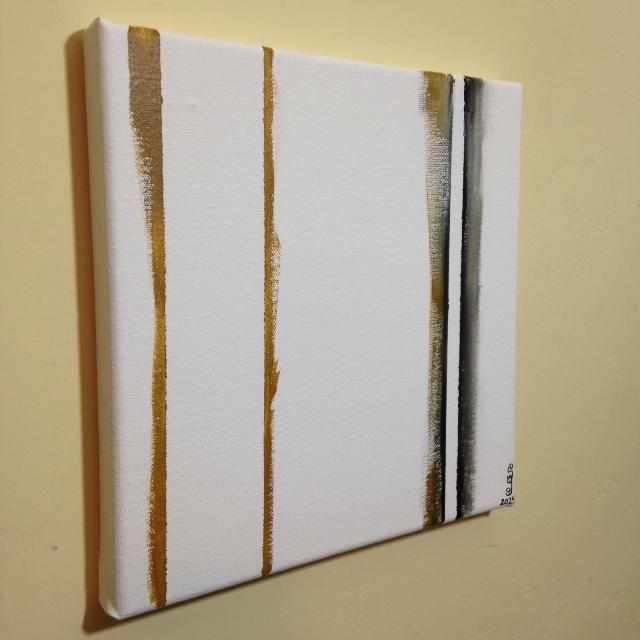 Side-View Double Zip- Tribute to Barnett Newman Linda Cleary 2014 Acrylic on Canvas