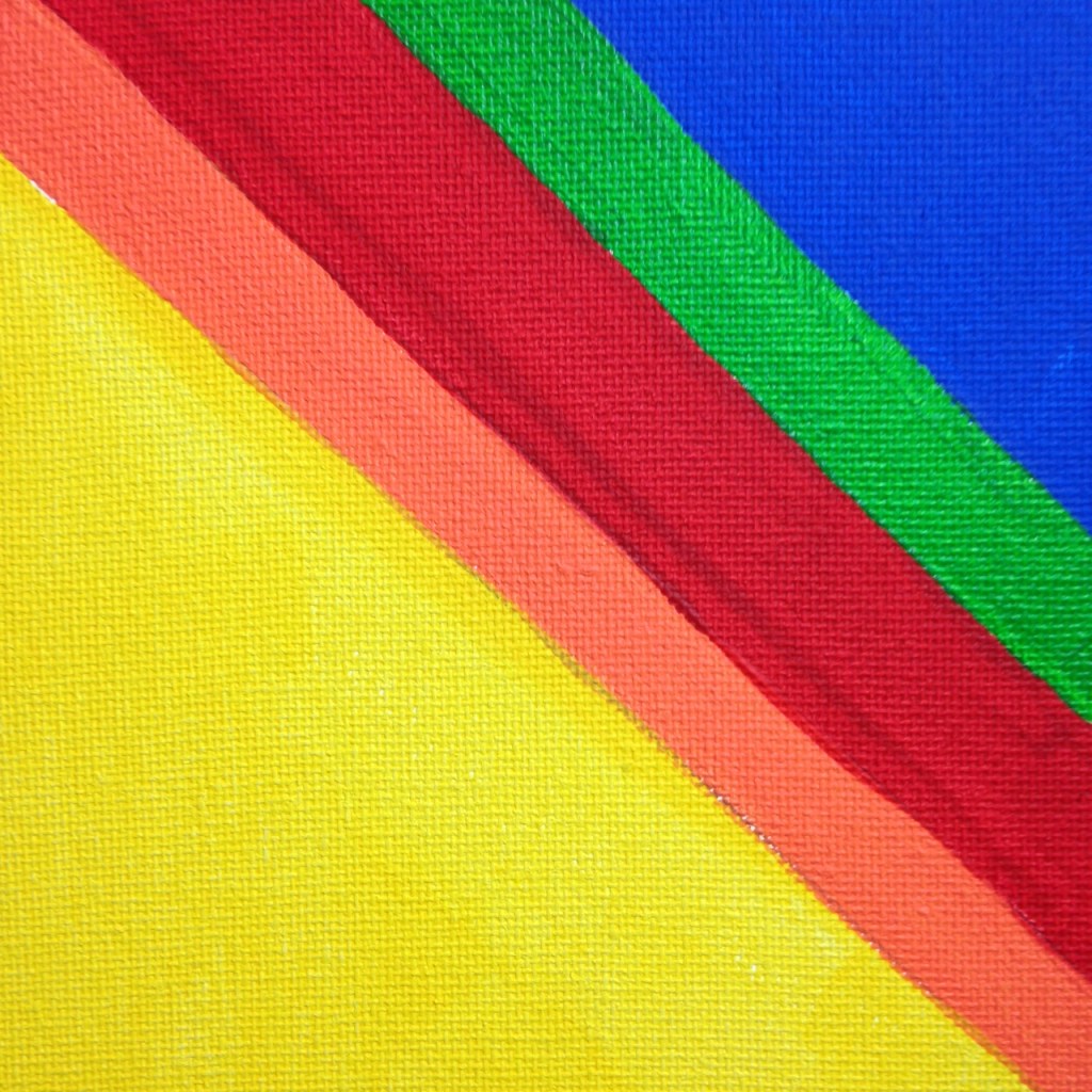 Close-Up 3 Rainbow Chevron- Tribute to Kenneth Noland Linda Cleary 2014 Acrylic on Canvas