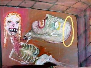 The Saint Eater Acrylic on Paper, 21"x27"